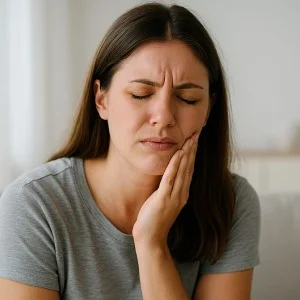 Woman covering ears while partner snores